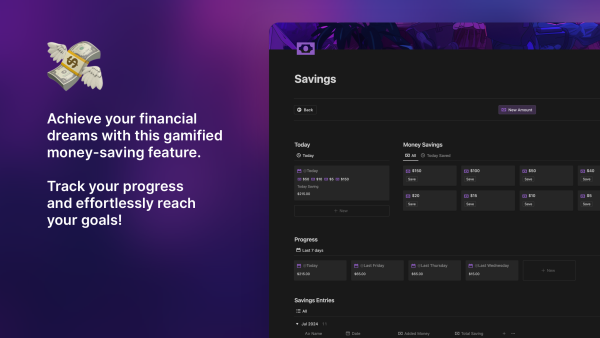 Notion Life Gamification Money Management Template - Image 3
